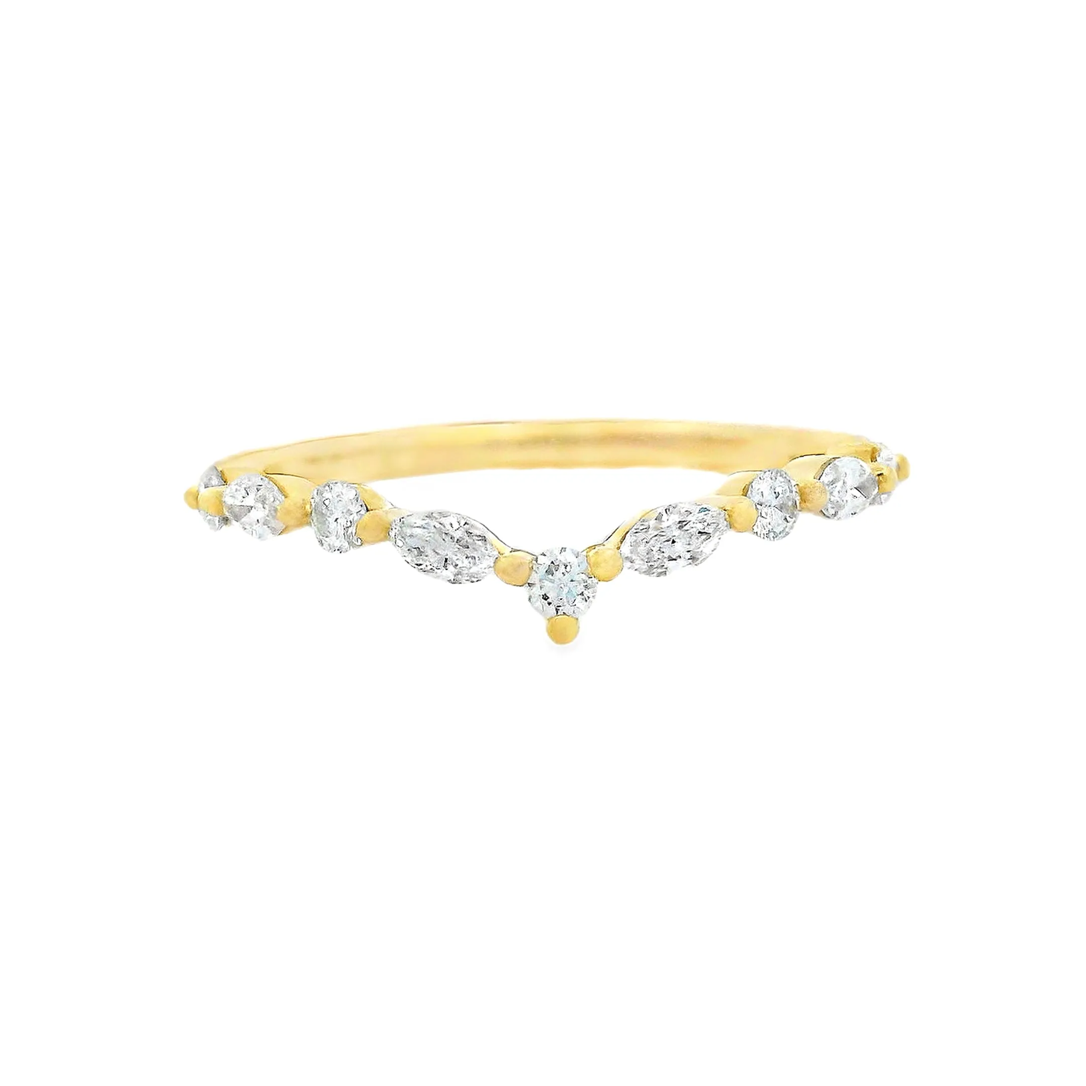 .30ct 14k Yellow Gold Diamond Contiur Band