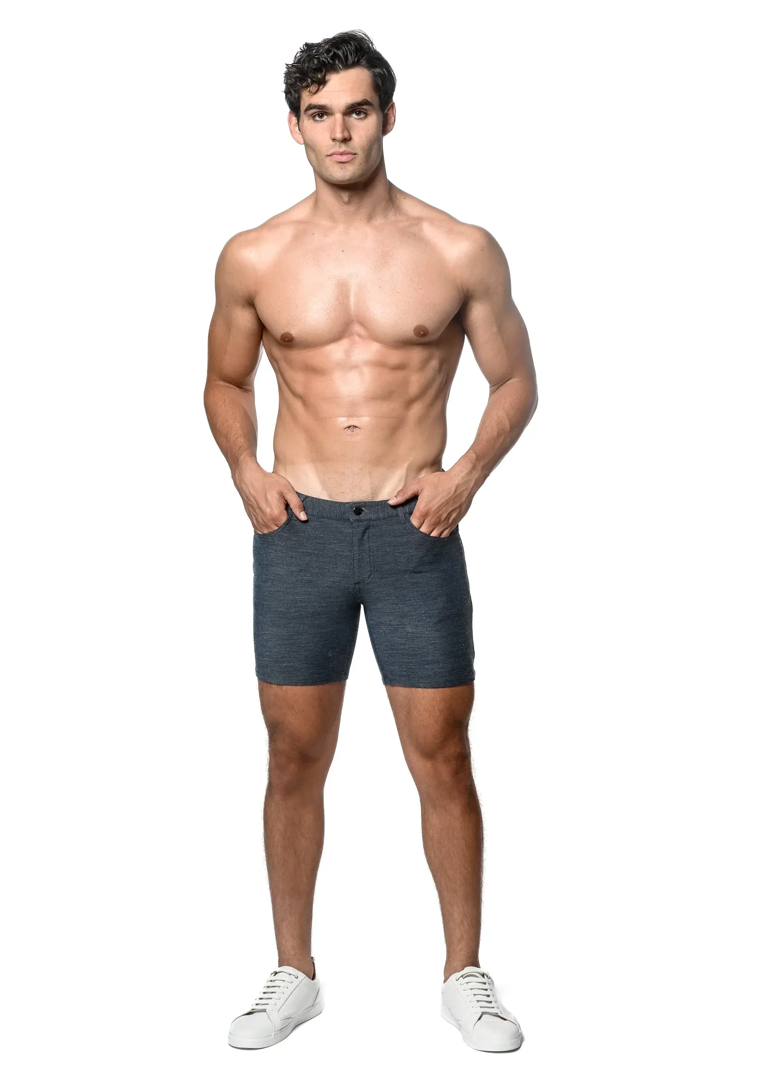 5" KNIT JACQUARD SHORT - Blue Surf