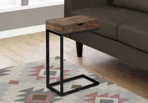 Accent Table - Brown Reclaimed Wood-Look / Black / Drawer