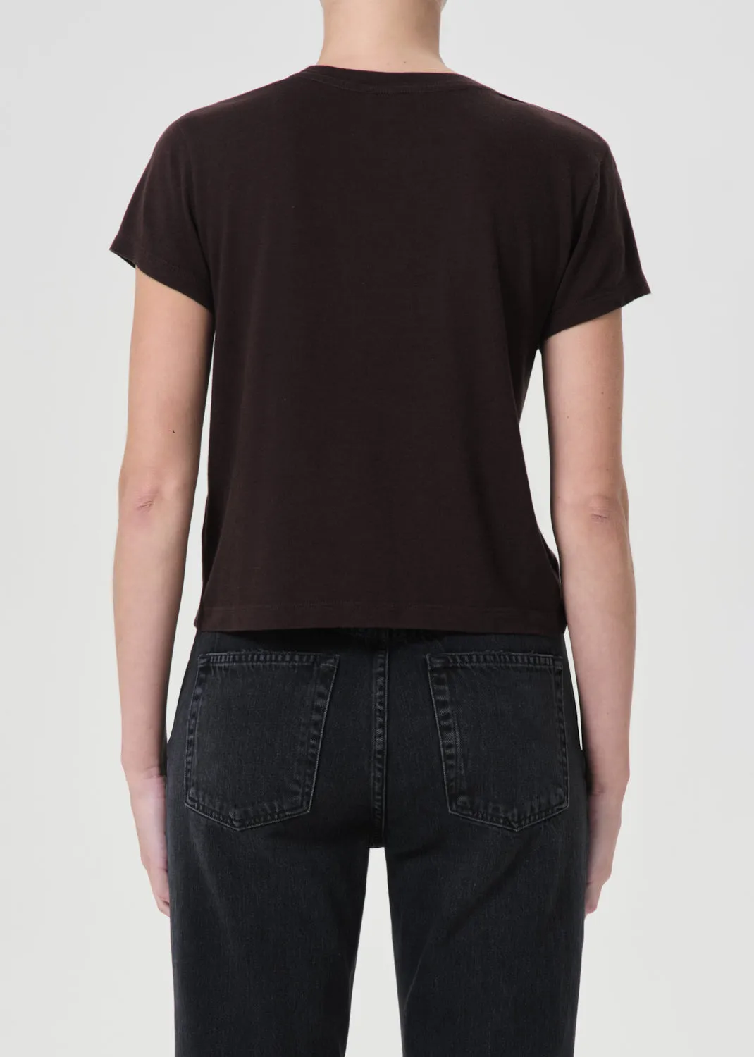 AGOLDE - Adine Shrunken Tee in Americano Heather