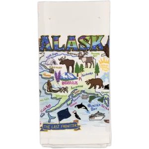 Alaska Vintage Map Flour Sack Towel