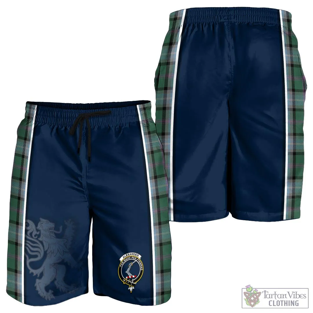 Alexander of Menstry Hunting Tartan Men's Shorts with Family Crest and Lion Rampant Vibes Sport Style