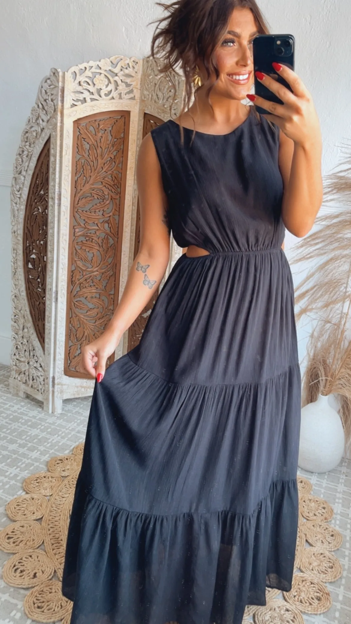 All The Craze Cut Out Maxi, Black