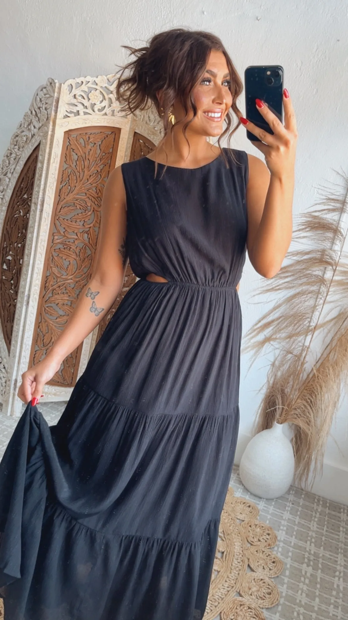 All The Craze Cut Out Maxi, Black