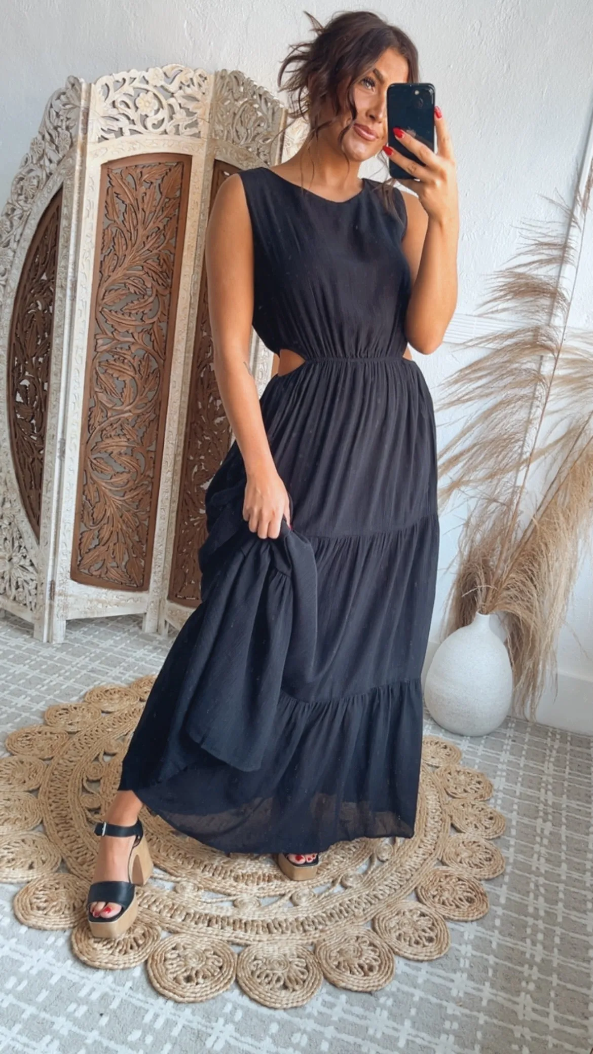 All The Craze Cut Out Maxi, Black