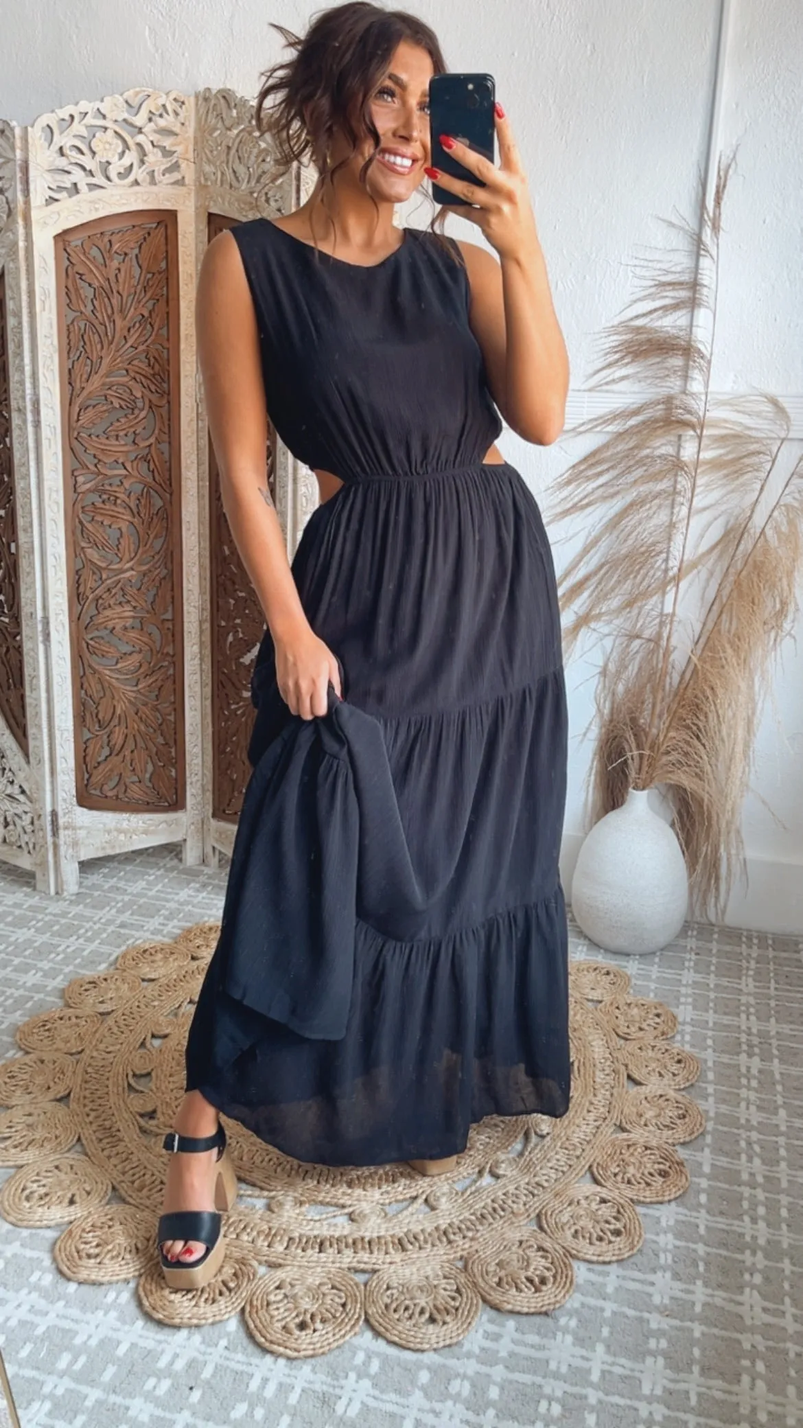 All The Craze Cut Out Maxi, Black