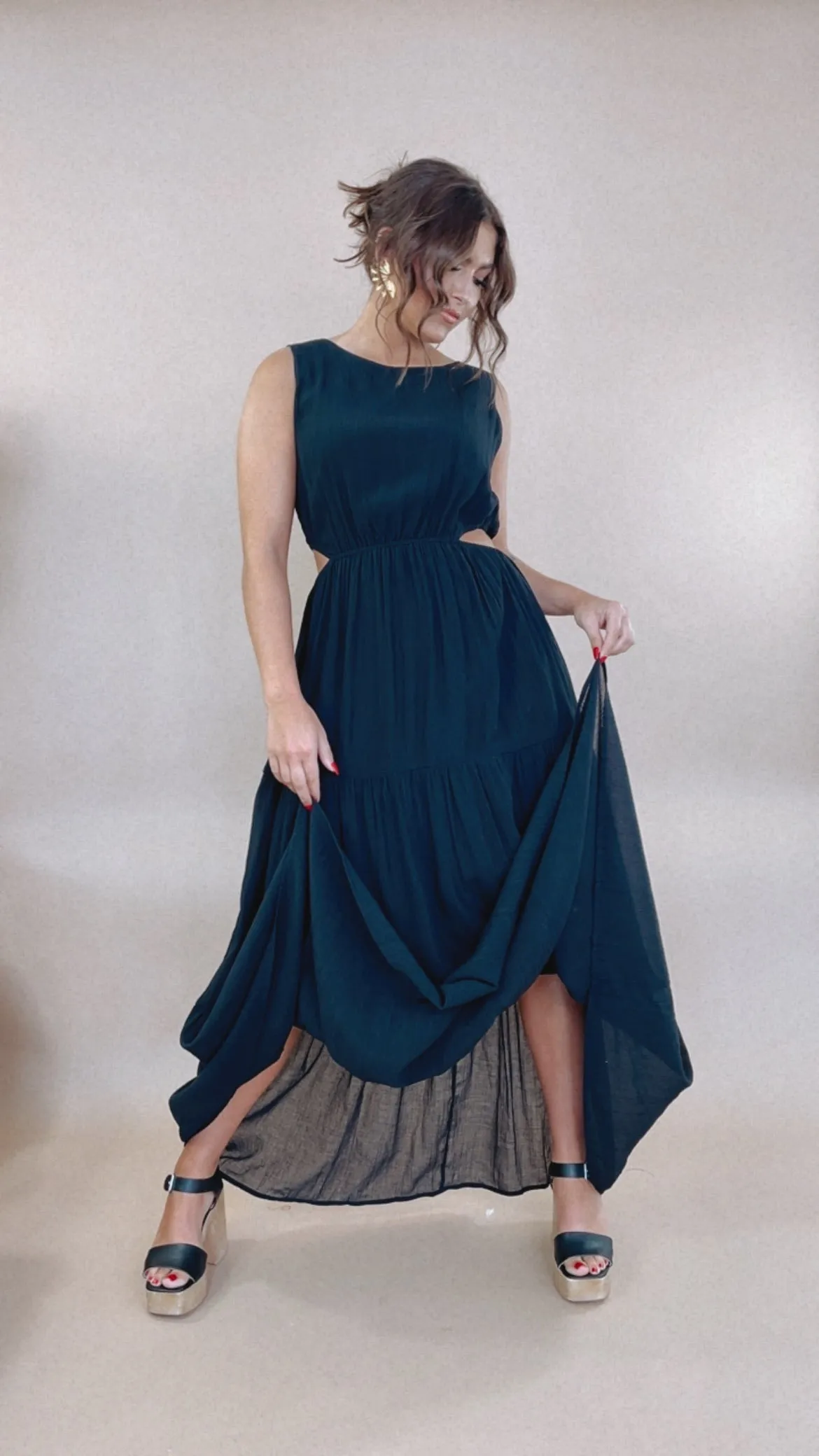 All The Craze Cut Out Maxi, Black