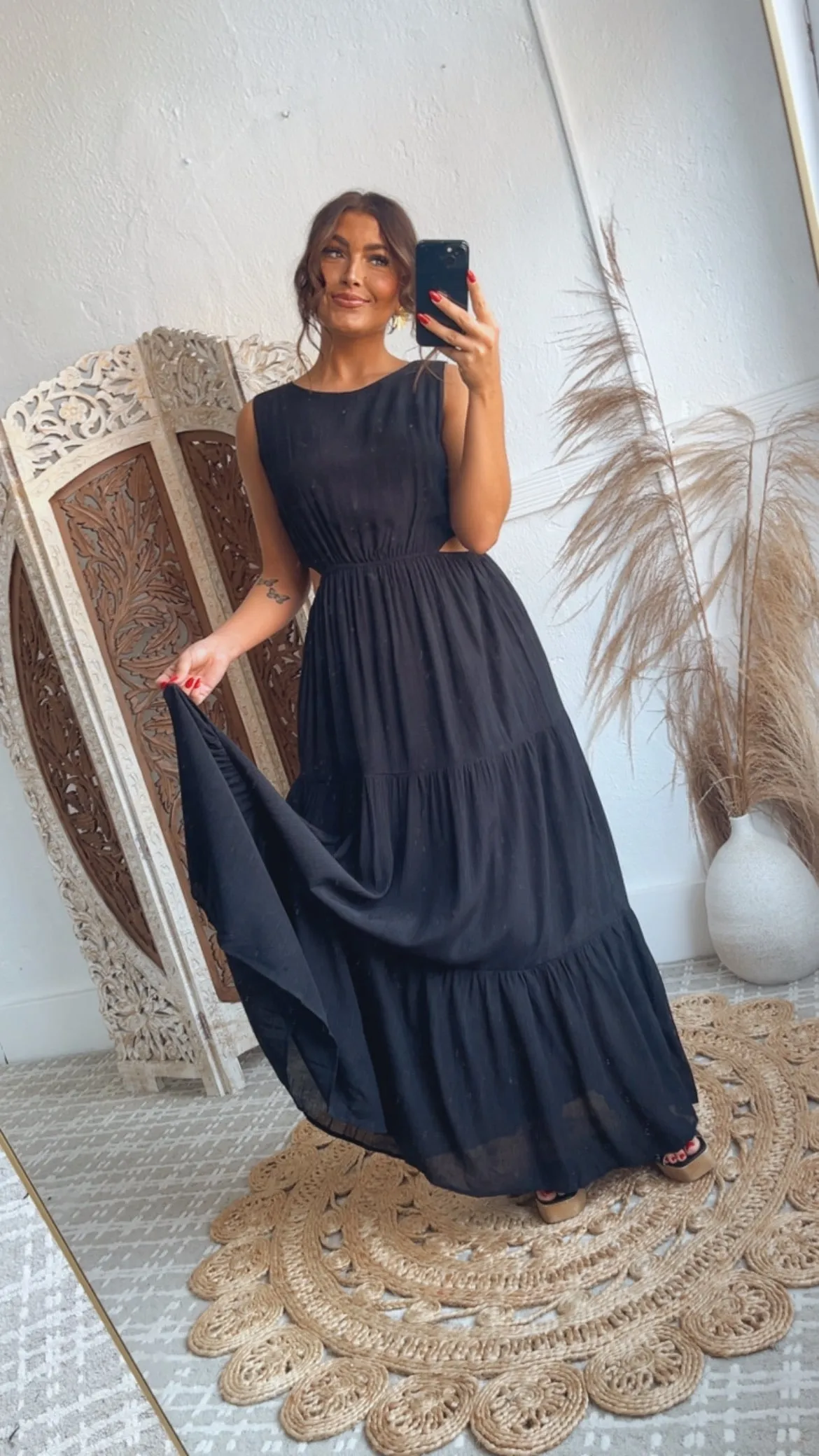 All The Craze Cut Out Maxi, Black