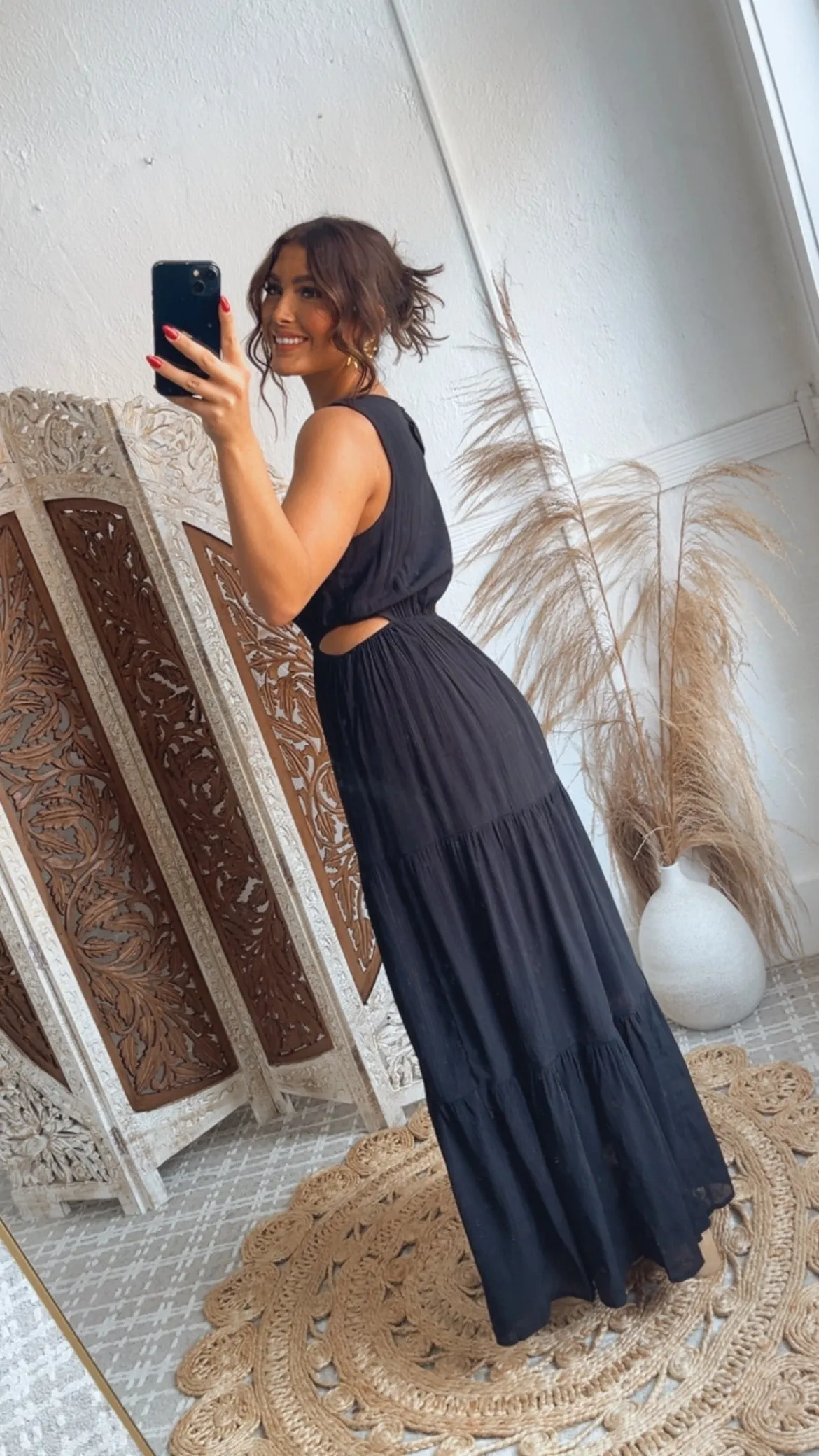 All The Craze Cut Out Maxi, Black