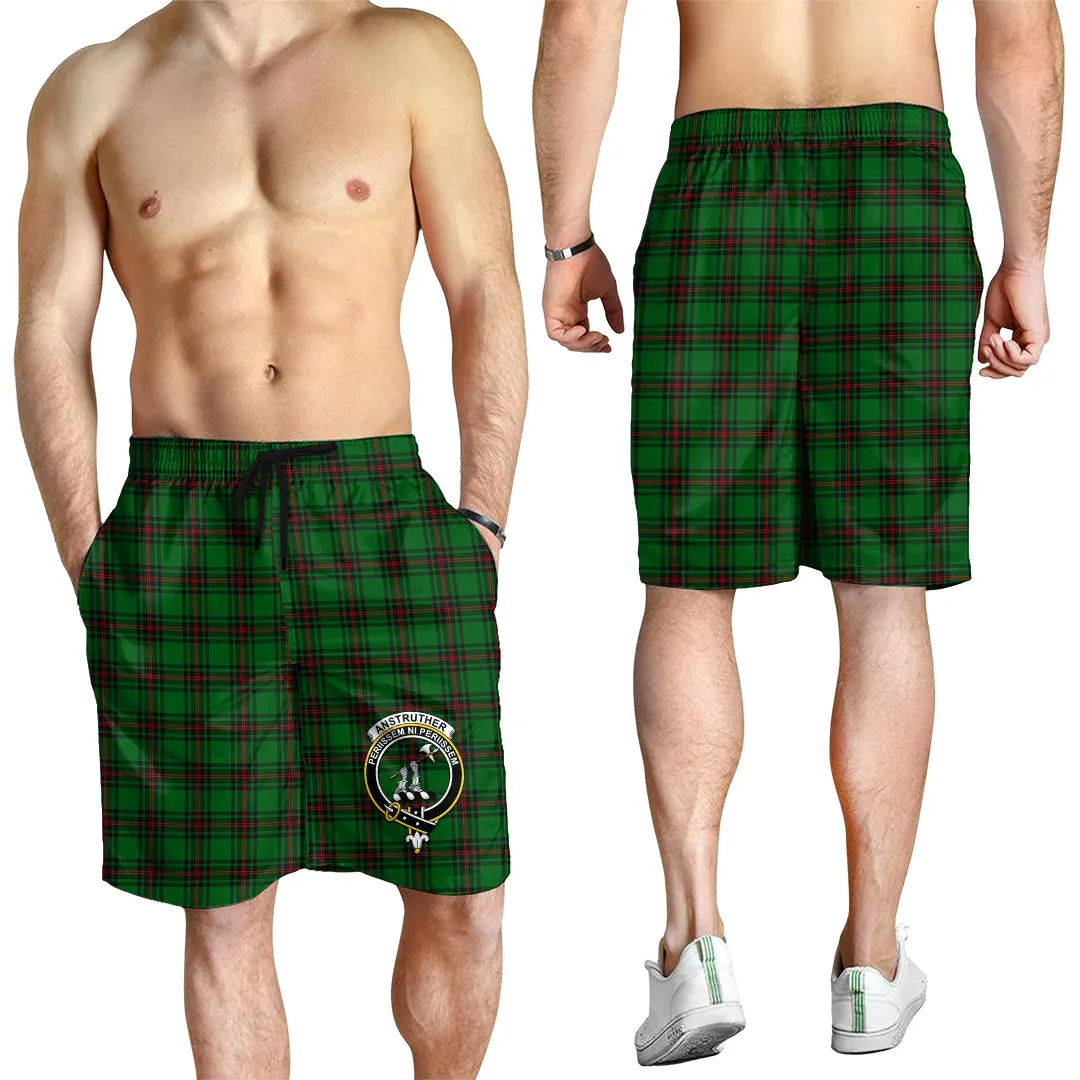 Anstruther Tartan Mens Shorts with Family Crest