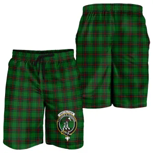 Anstruther Tartan Mens Shorts with Family Crest