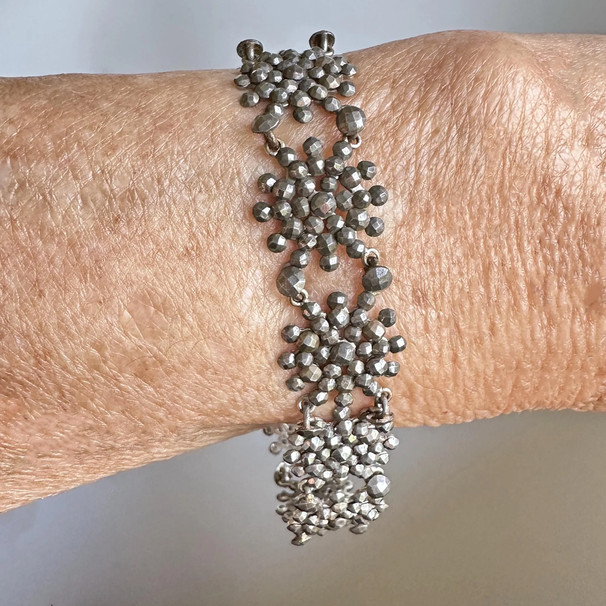 Antique Victorian Cut Steel Starburst Bracelet