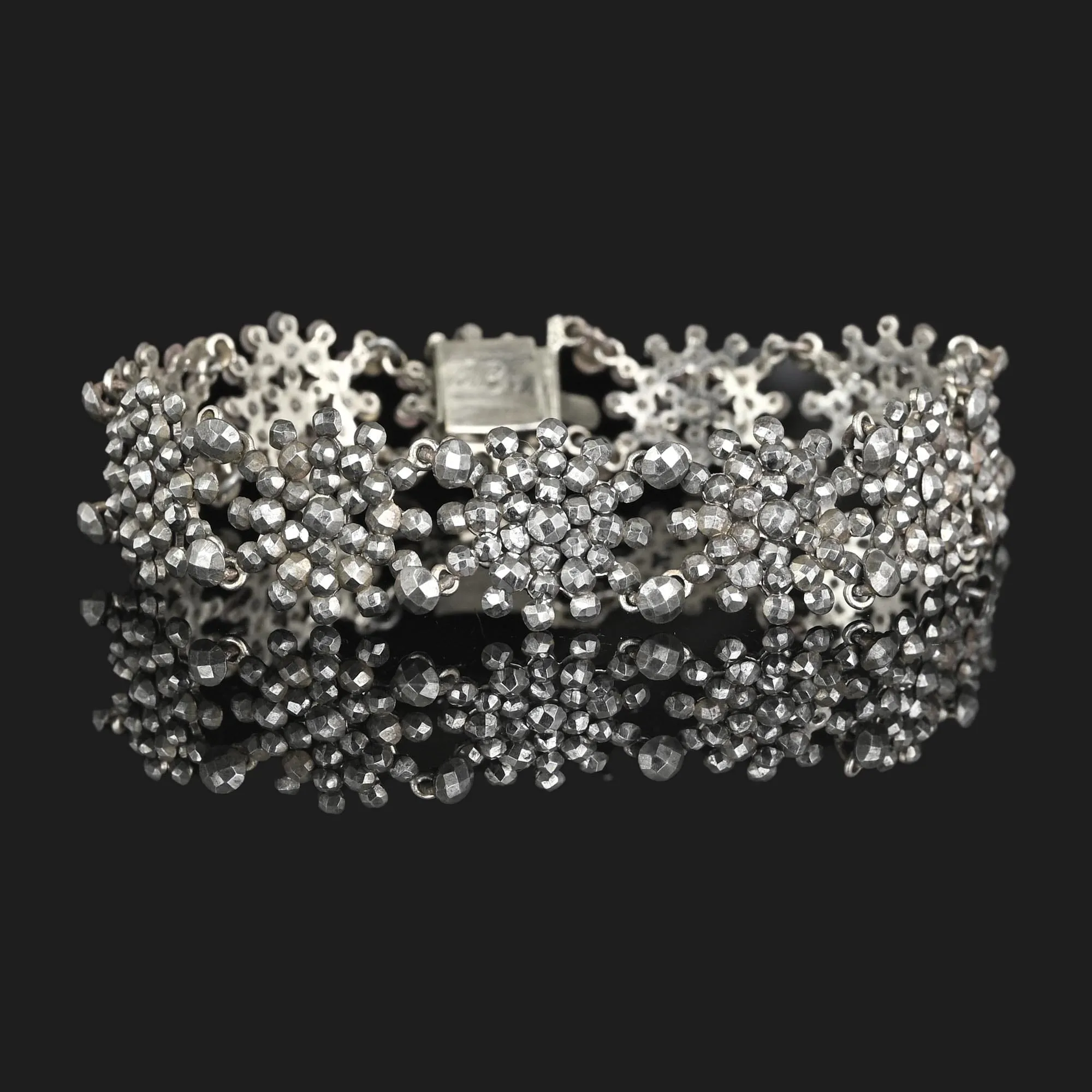 Antique Victorian Cut Steel Starburst Bracelet