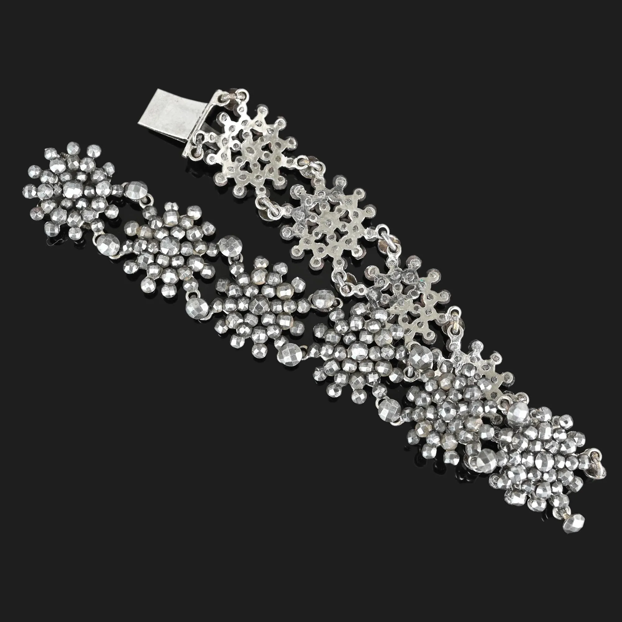 Antique Victorian Cut Steel Starburst Bracelet