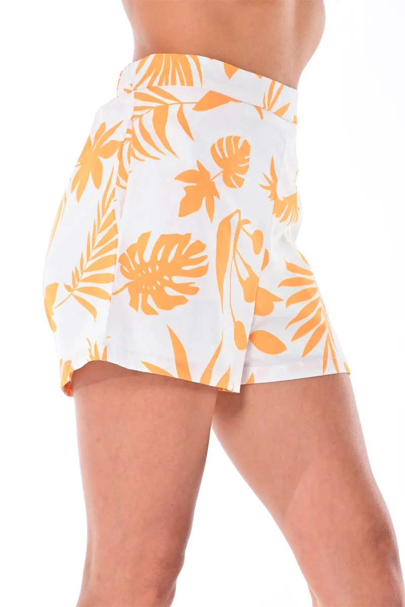 Azucar Ladies Casual Shorts with Tropical Palms Print for Summer - LRH1701