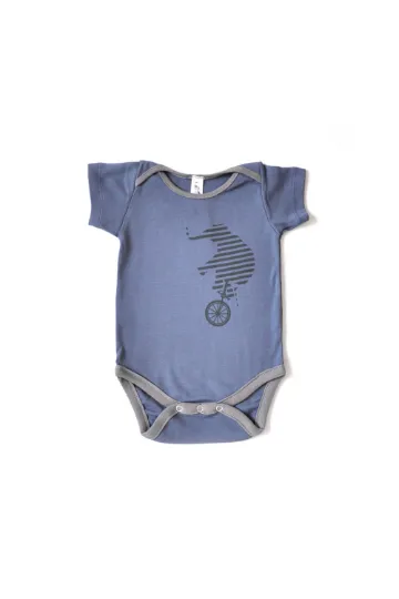 Baby Boy Set - blue Bodysuit and Denim Stripes shorts