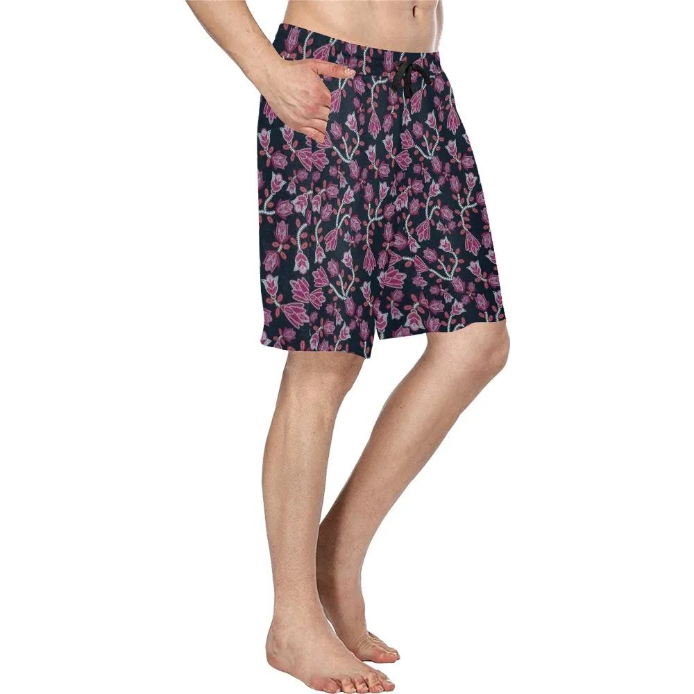 Beaded Pink Men's Casual Shorts