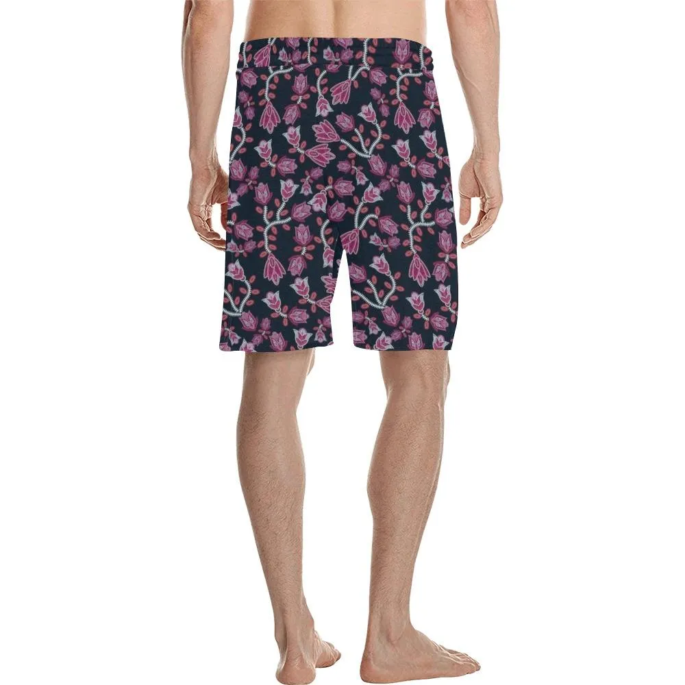 Beaded Pink Men's Casual Shorts