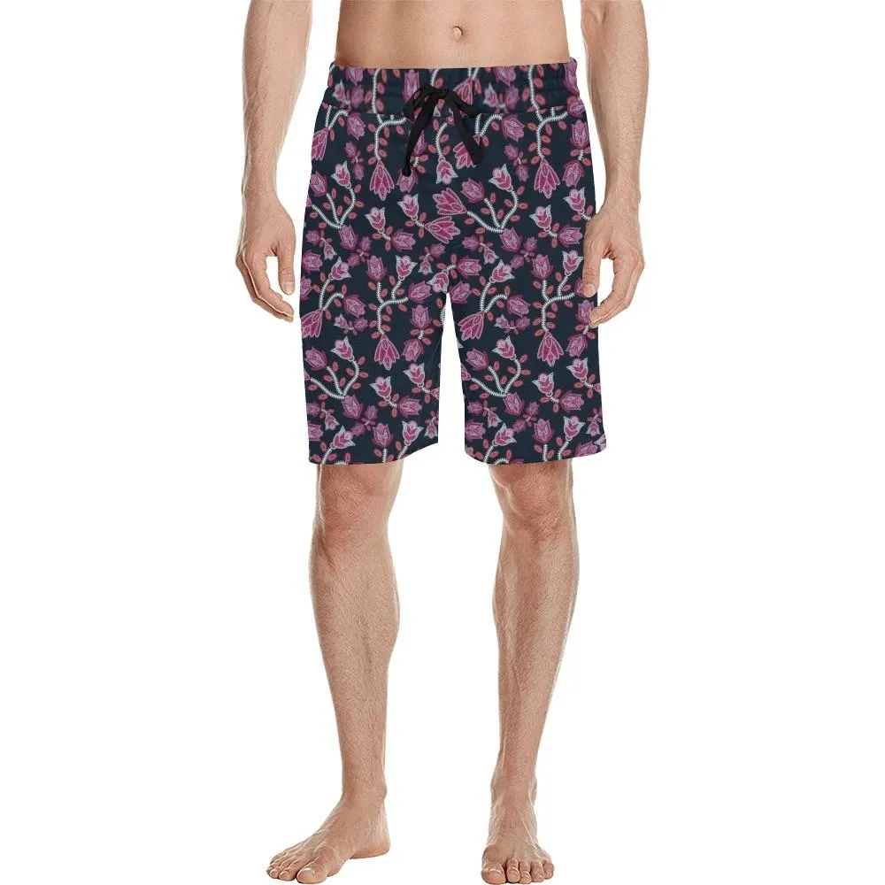 Beaded Pink Men's Casual Shorts