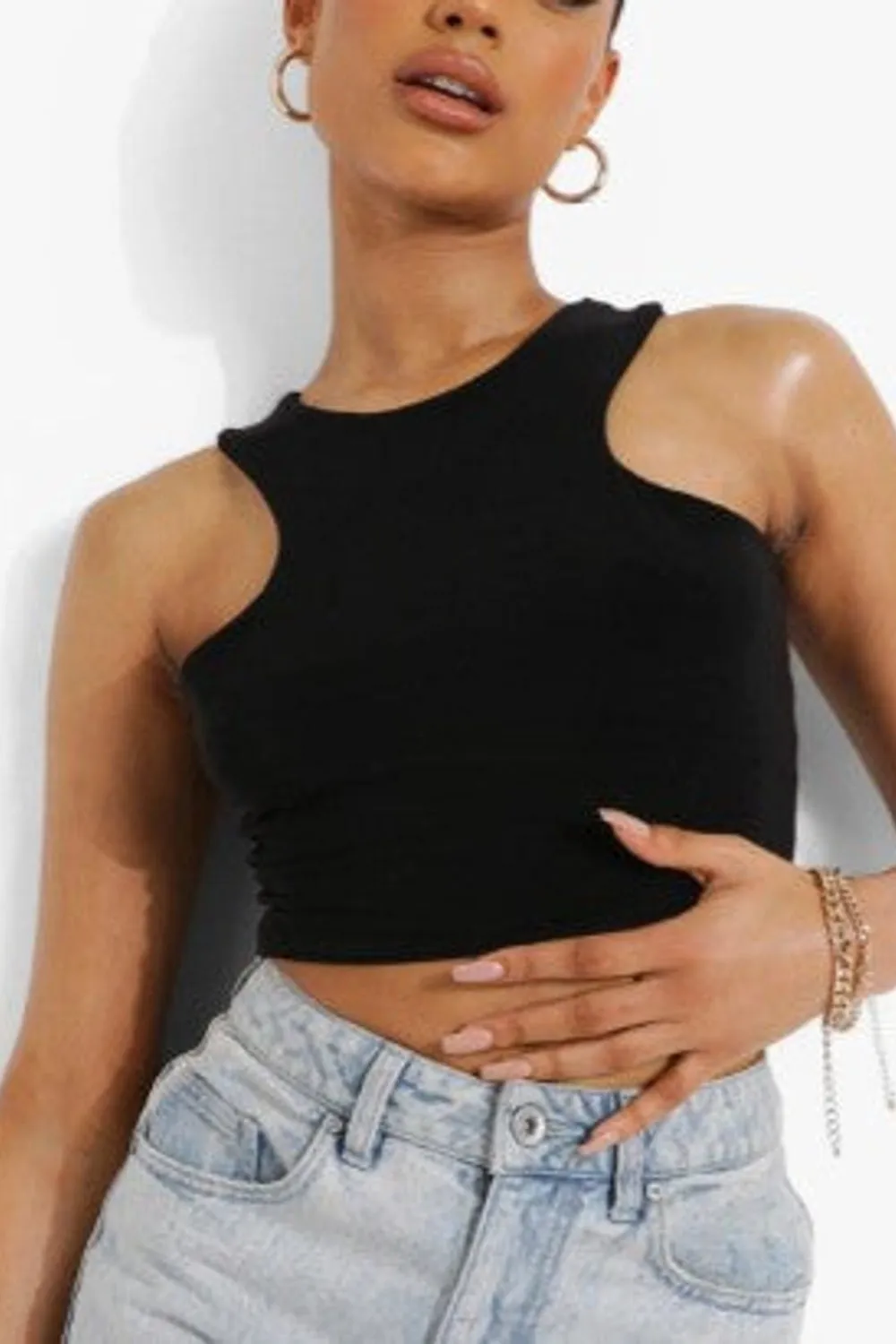 Black Racer Double Layer Crop Top