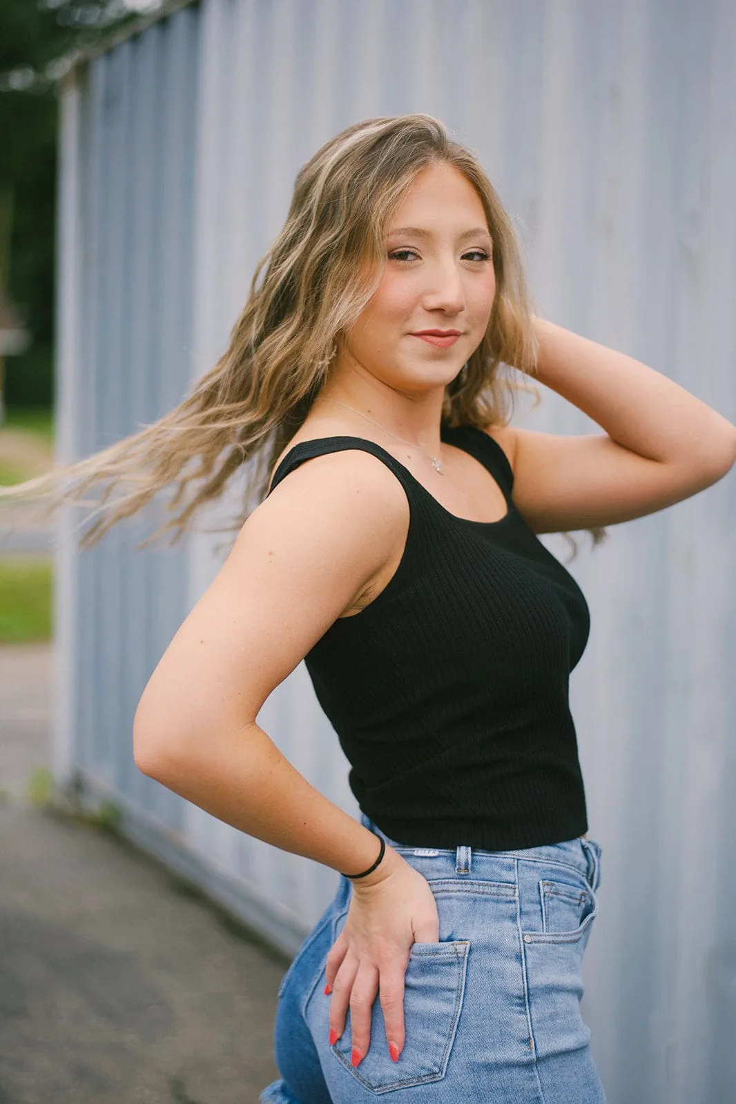 Black Square Neck Tank