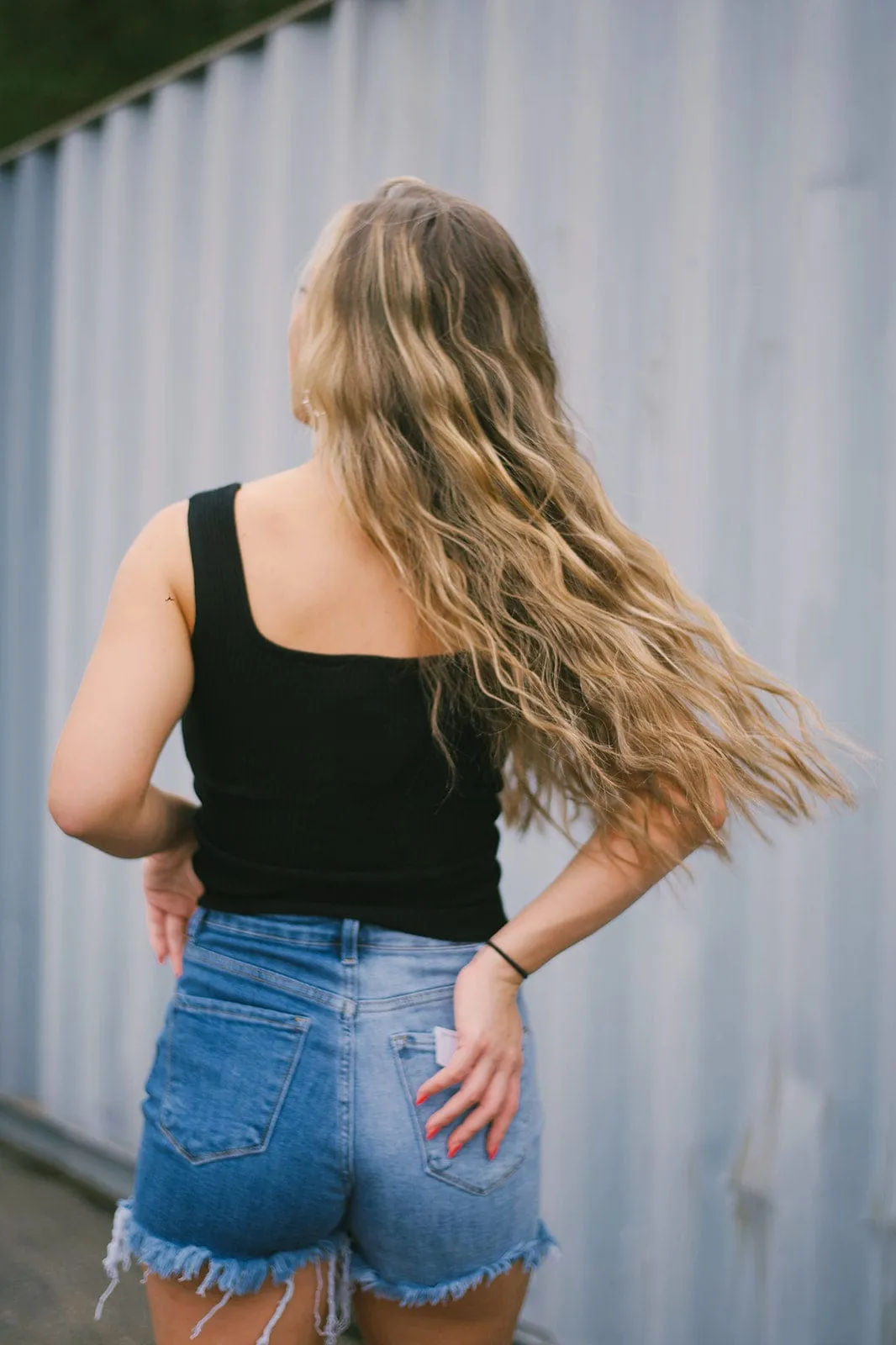 Black Square Neck Tank