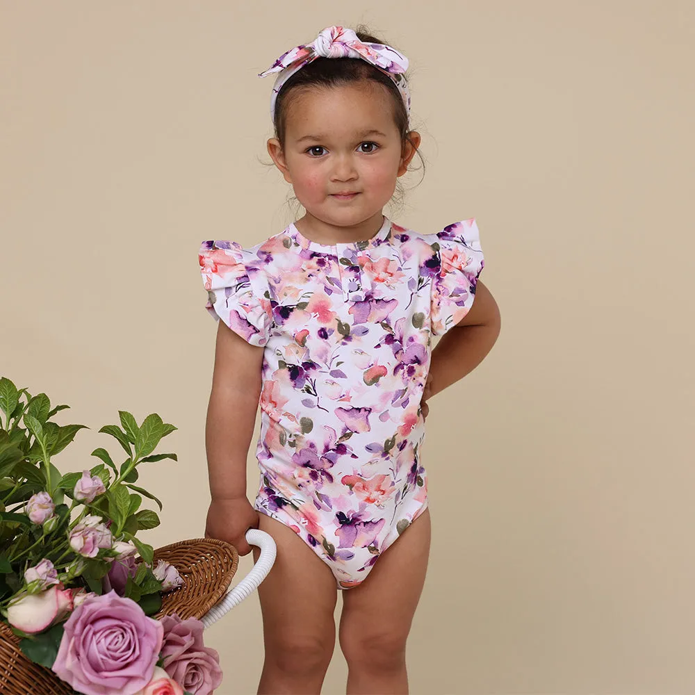 Blushing Beauty Short Sleeve Organic Bodysuit with Frill