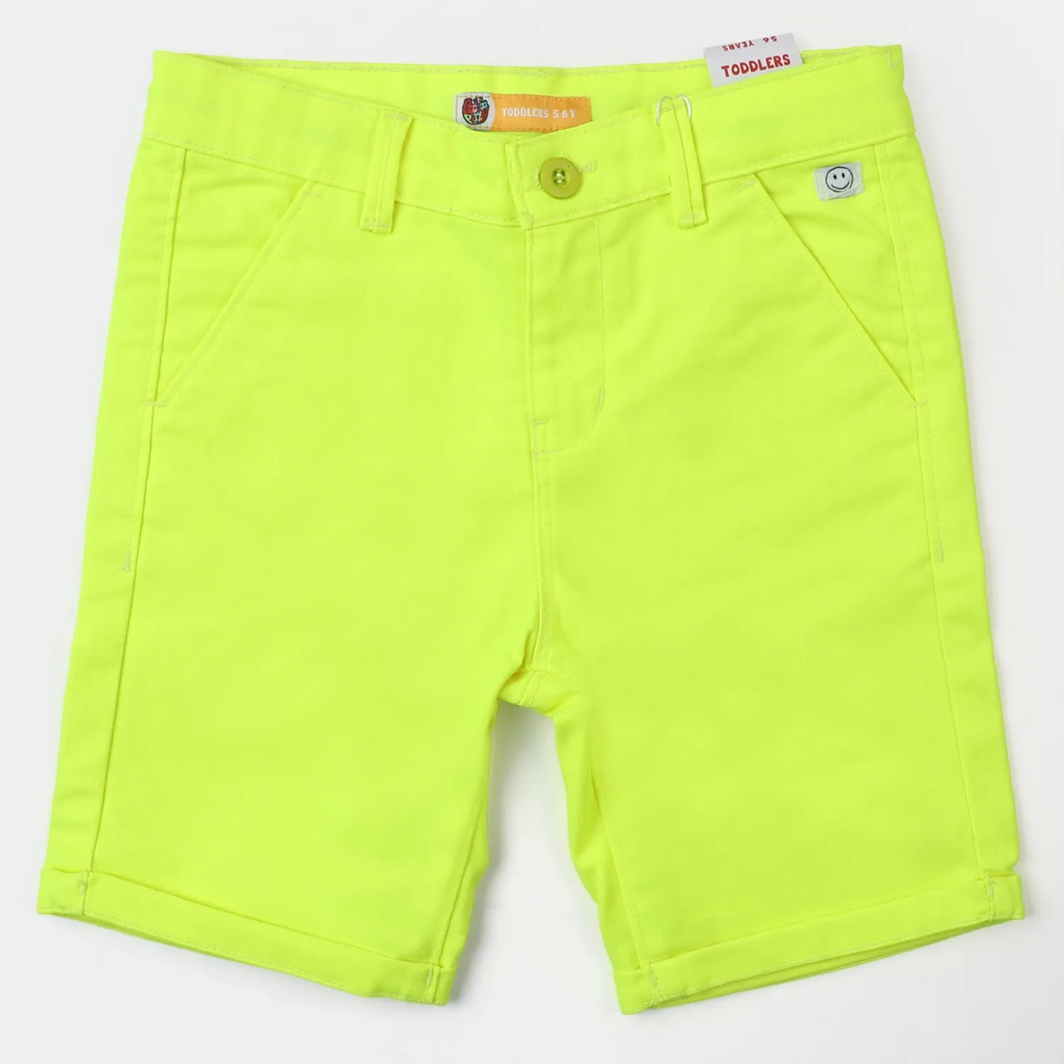 Boys Cotton Short Smile - Neon Green