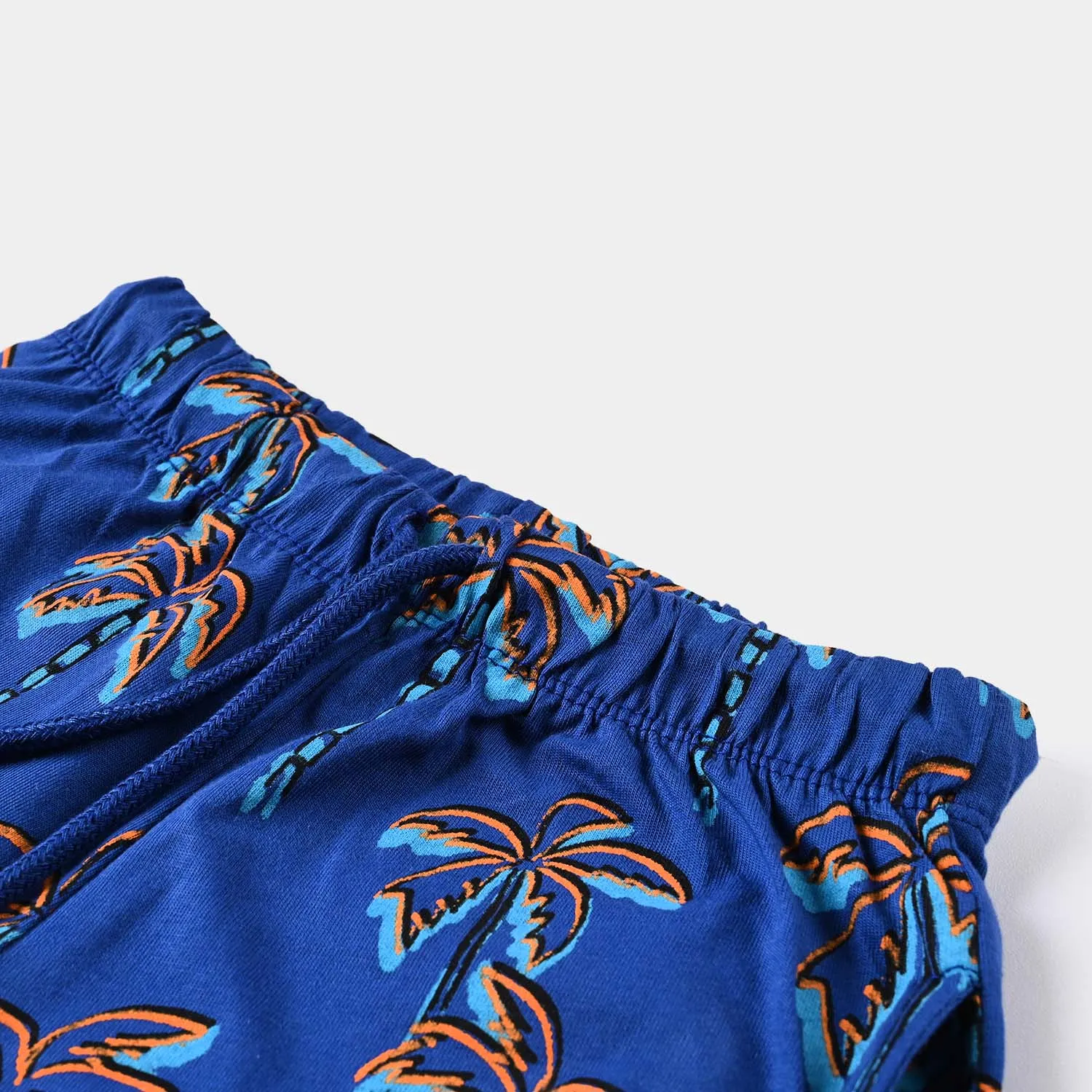 Boys Slub Jersey Short Palm Trees-True Navy