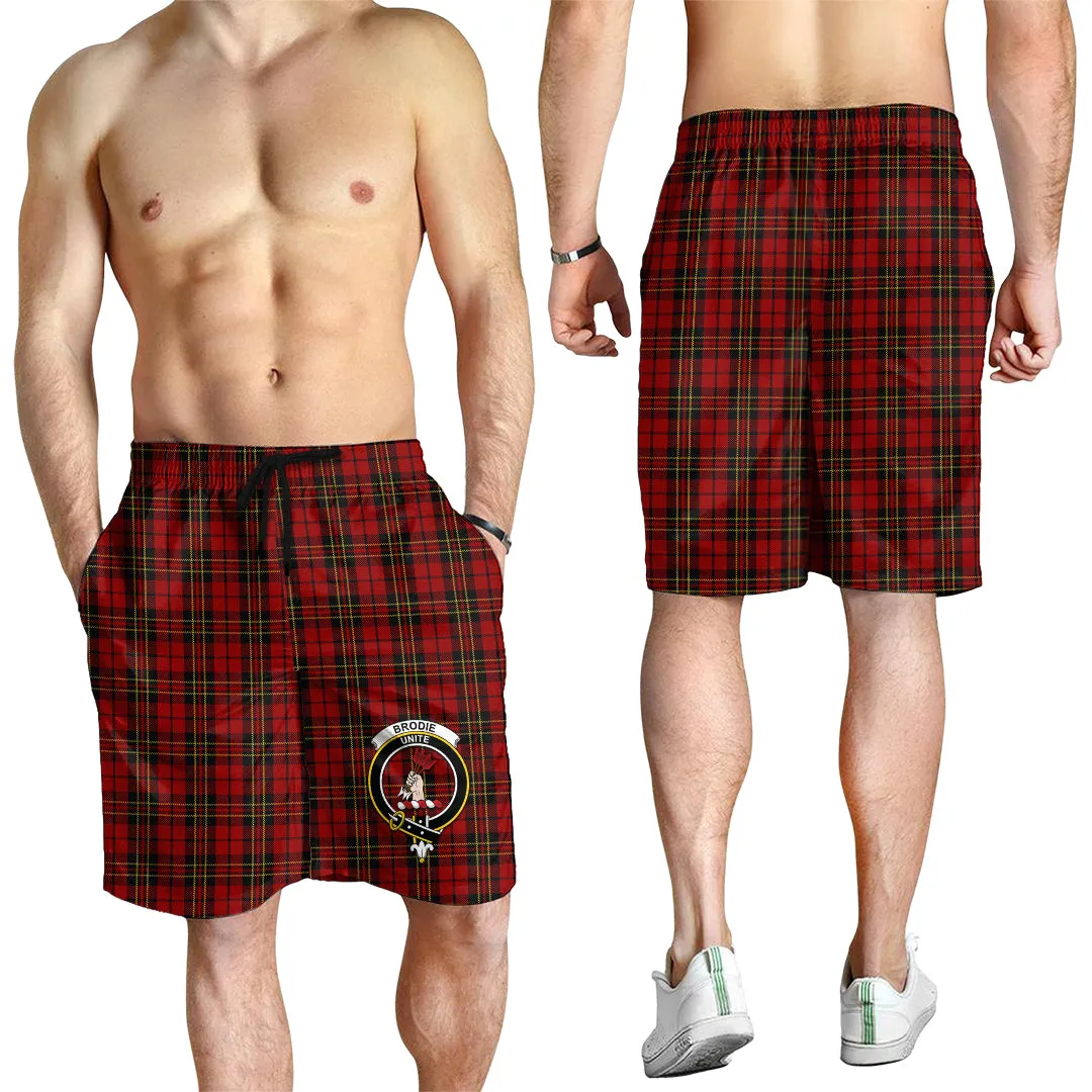 Brodie Tartan Mens Shorts with Family Crest