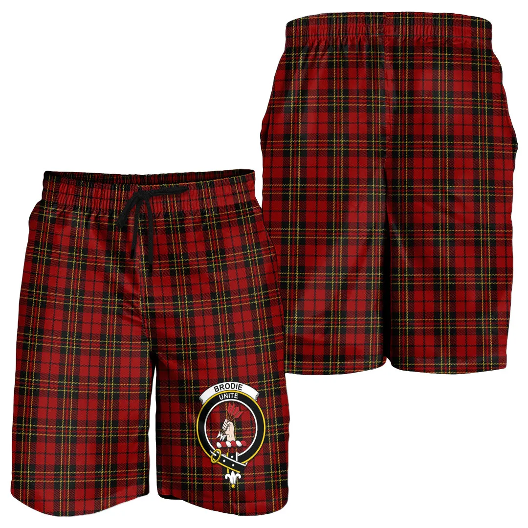 Brodie Tartan Mens Shorts with Family Crest