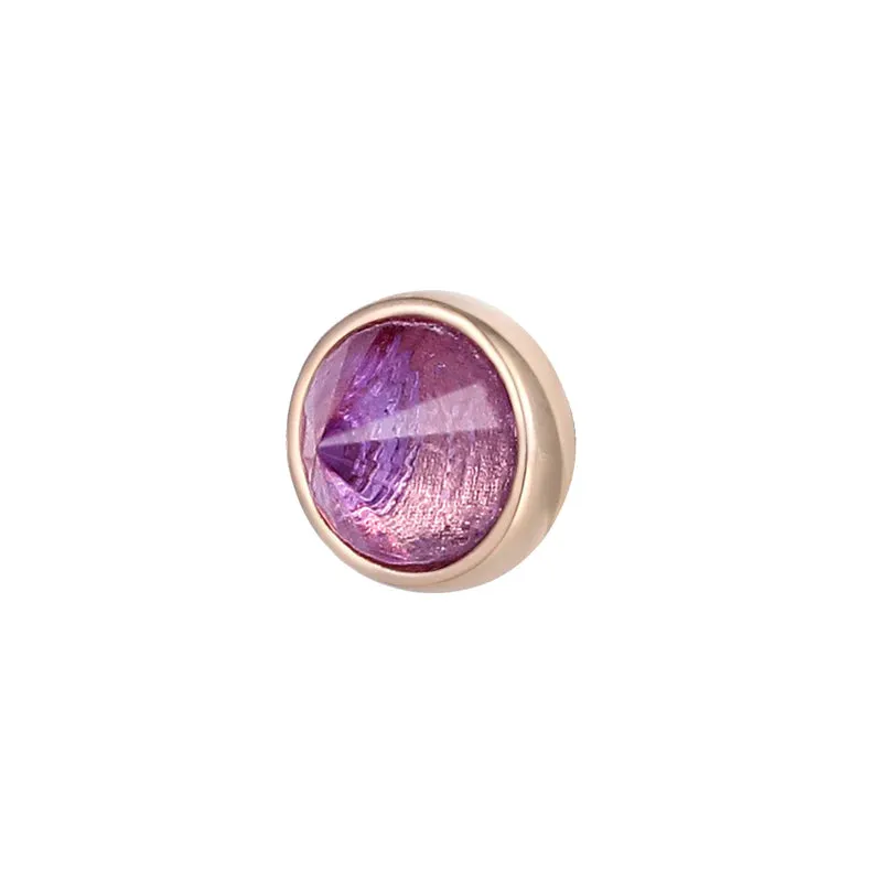 BUDDHA JEWELRY ROUND BEZEL REVERSE SET - AMETHYST - THREADLESS END