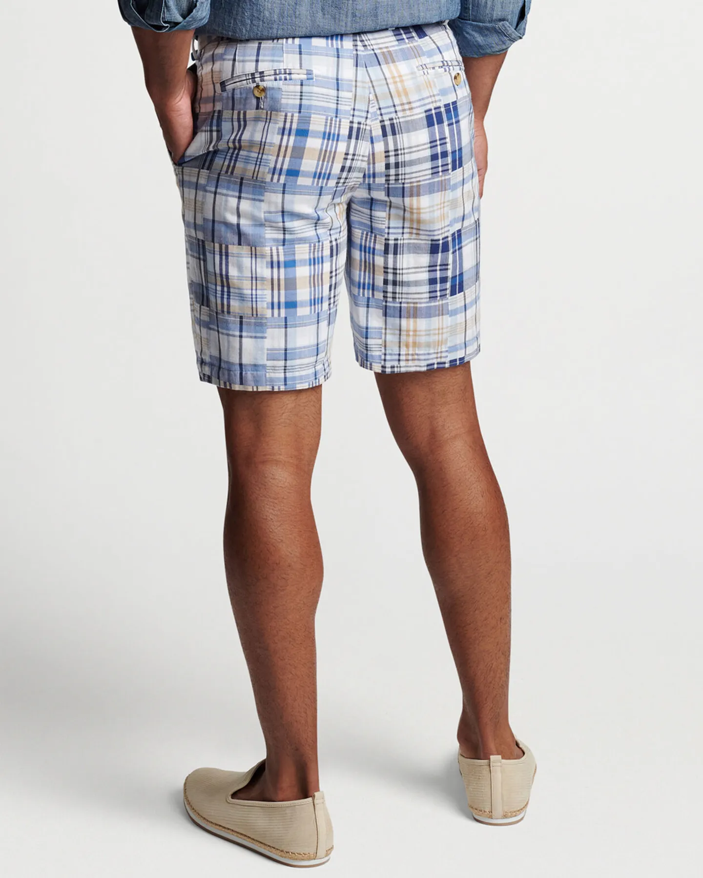 CABANA MADRAS COTTON SHORT - NAVY