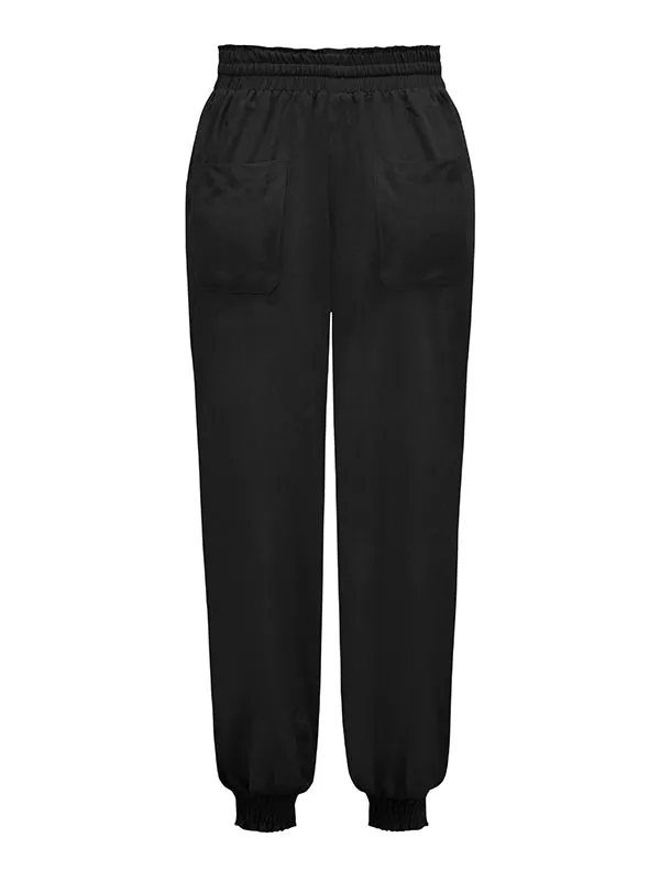 Casual Drawstring Solid Harem Pants