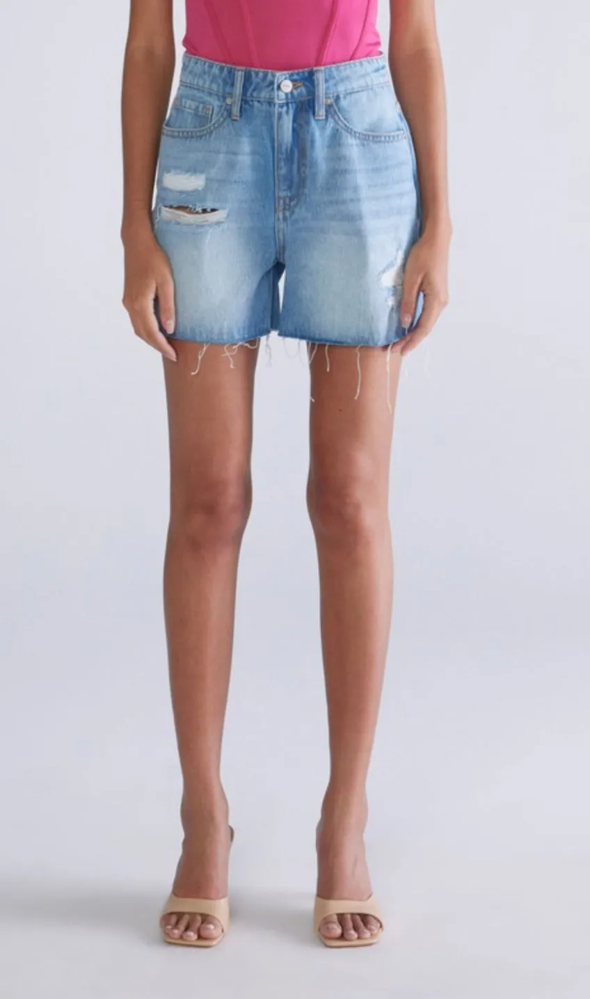 Ceros High Rise Light Wash Jean Short