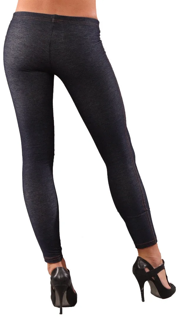 Cheryl Denim Leggings Blue Jegging Active Pants