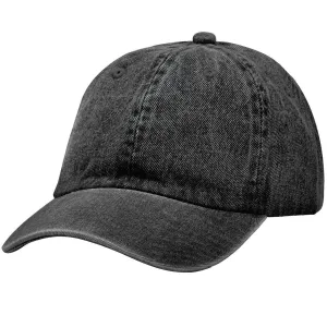 Classic Baseball Cap Soft Cotton Adjustable Size - Black Denim