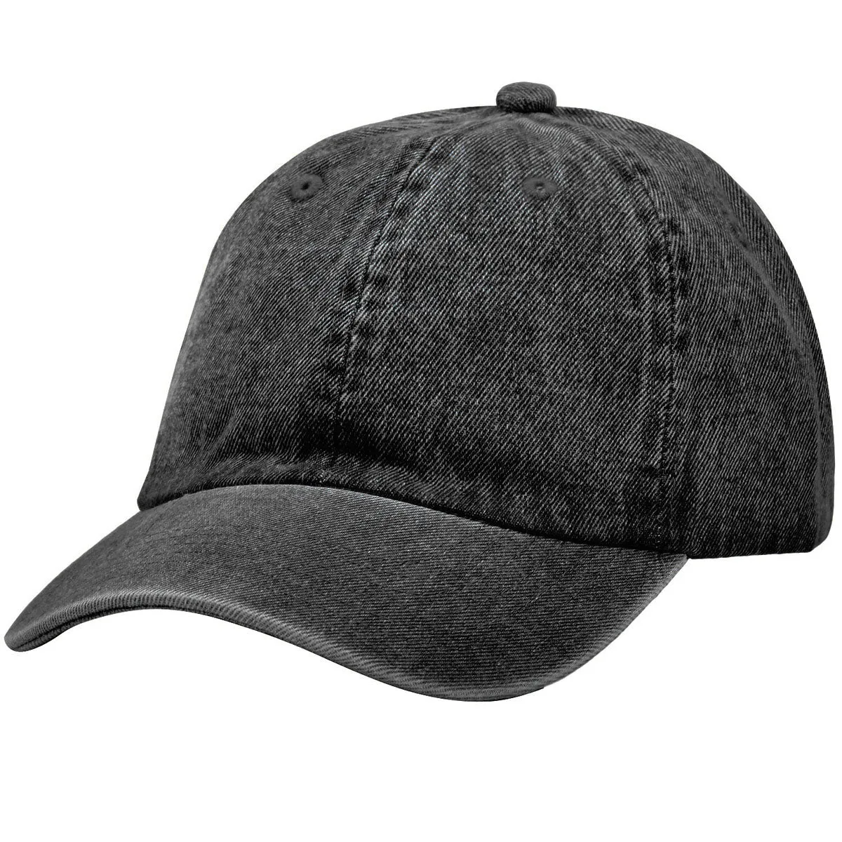 Classic Baseball Cap Soft Cotton Adjustable Size - Black Denim