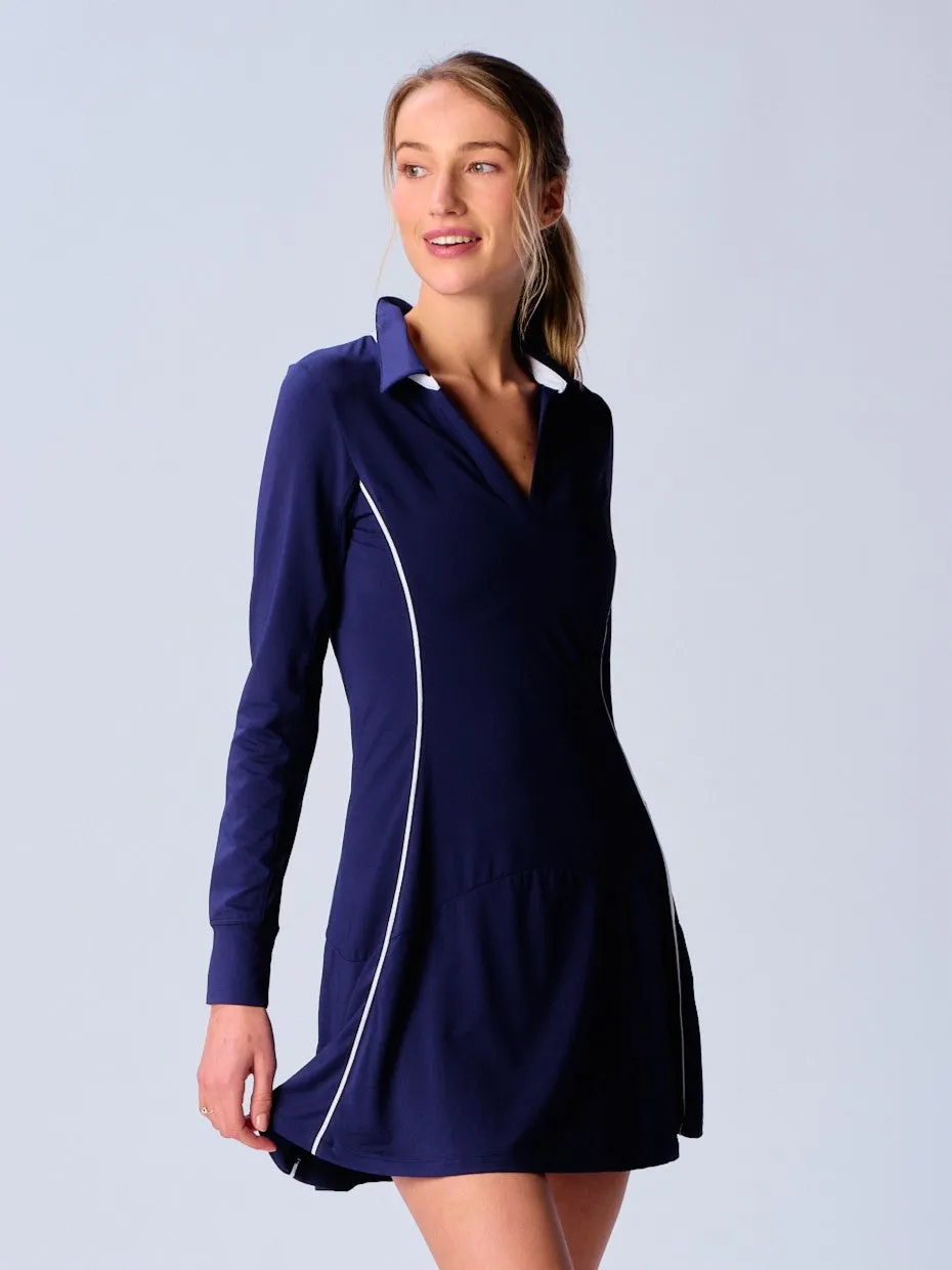 Color Block Long Sleeve Dress in Various Colors