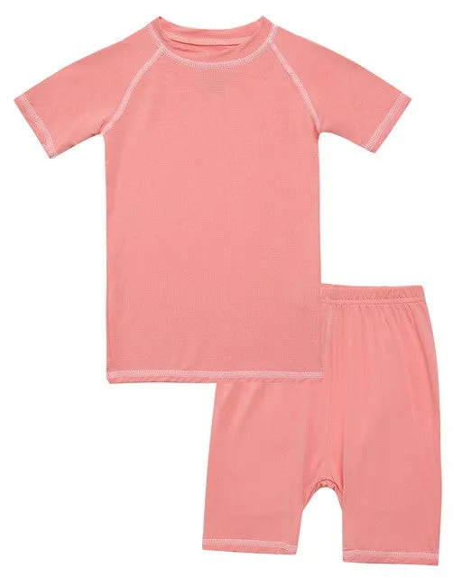 Coral Bamboo Stitch Short Sleeve Pajamas