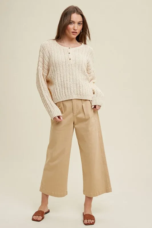 Crocheted Trends Natural Cropped Top