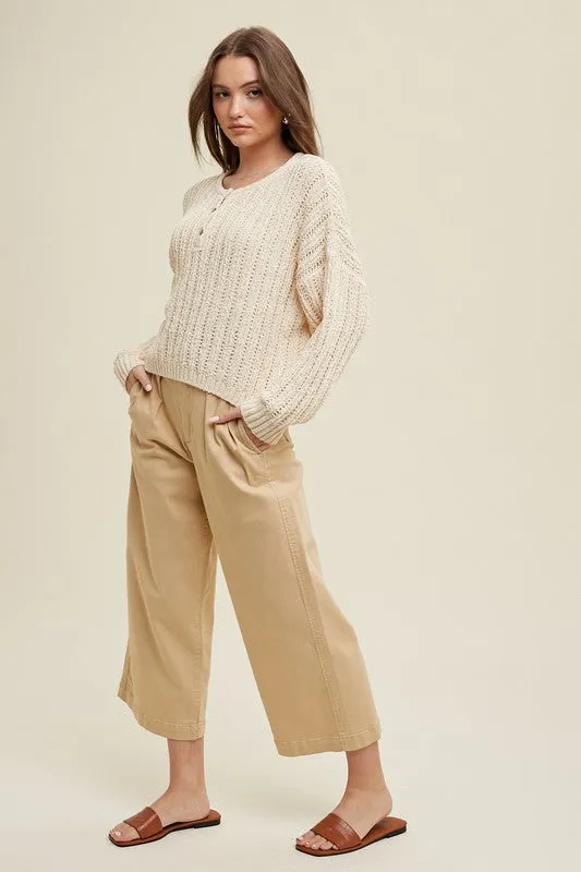 Crocheted Trends Natural Cropped Top