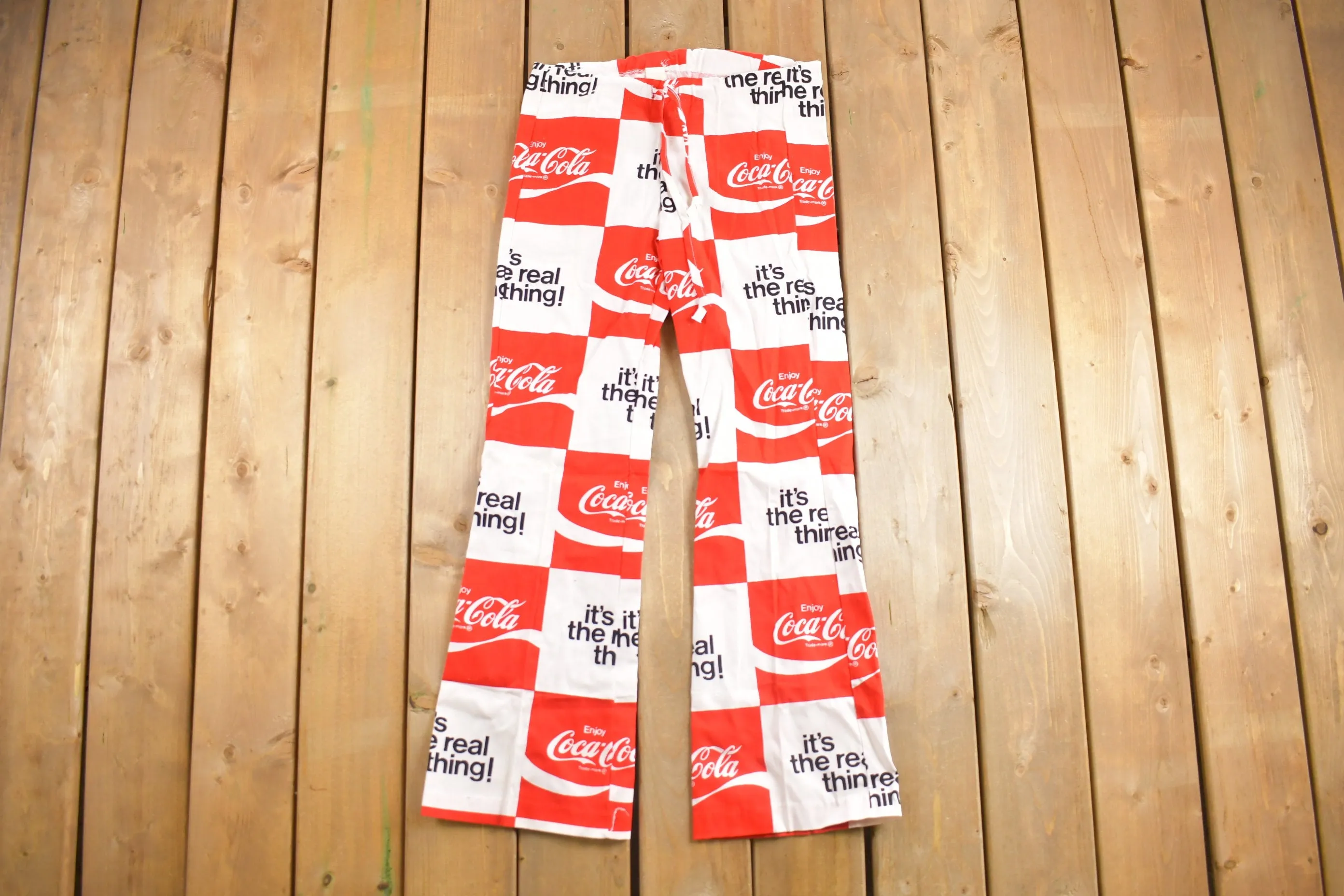 Deadstock Vintage 1970s Coca Cola Flared Trousers Size 36 x 29.5