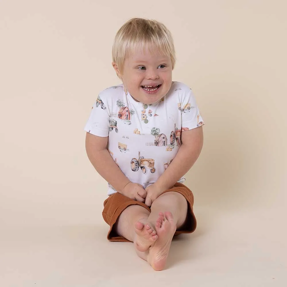 Diggers & Tractors Short Sleeve Organic Bodysuit