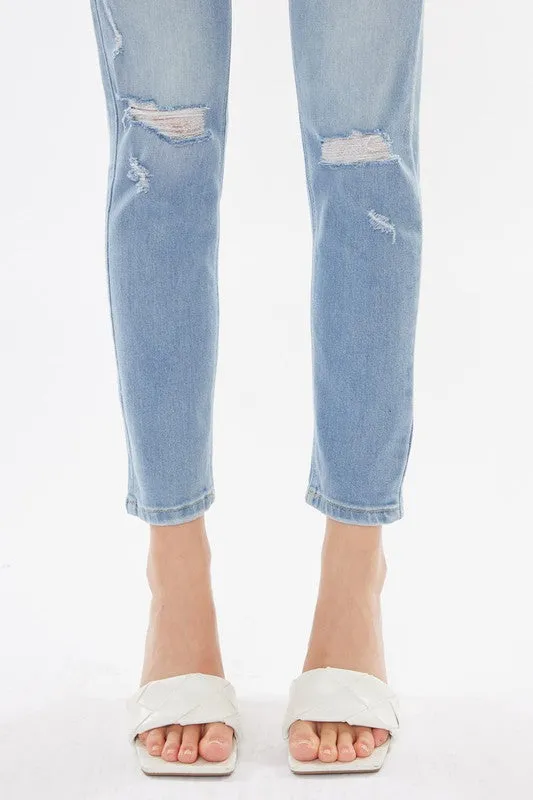 Distressed Light Wash Denim