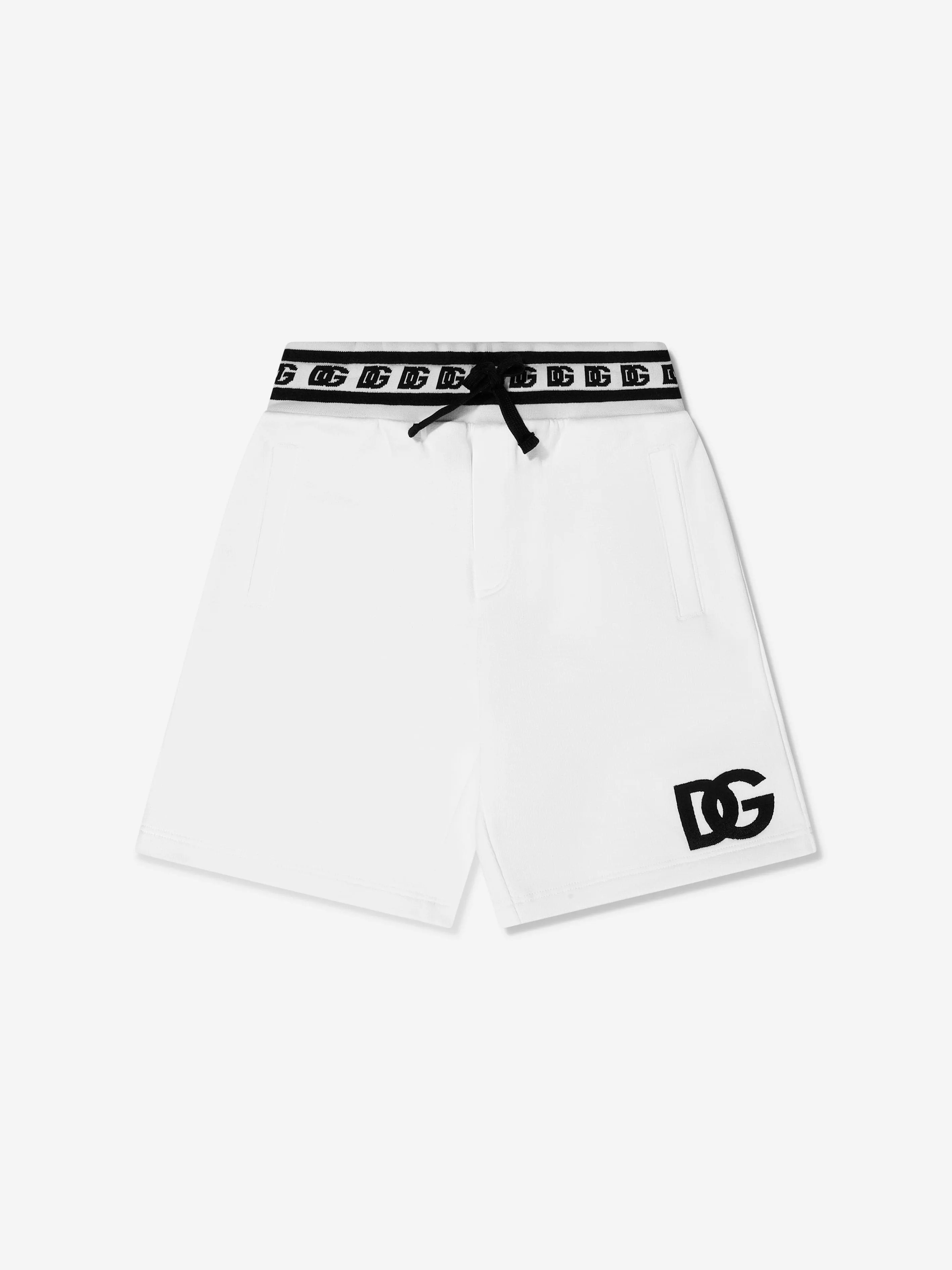 Dolce & Gabbana Boys Logo Band Shorts in White