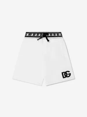 Dolce & Gabbana Boys Logo Band Shorts in White