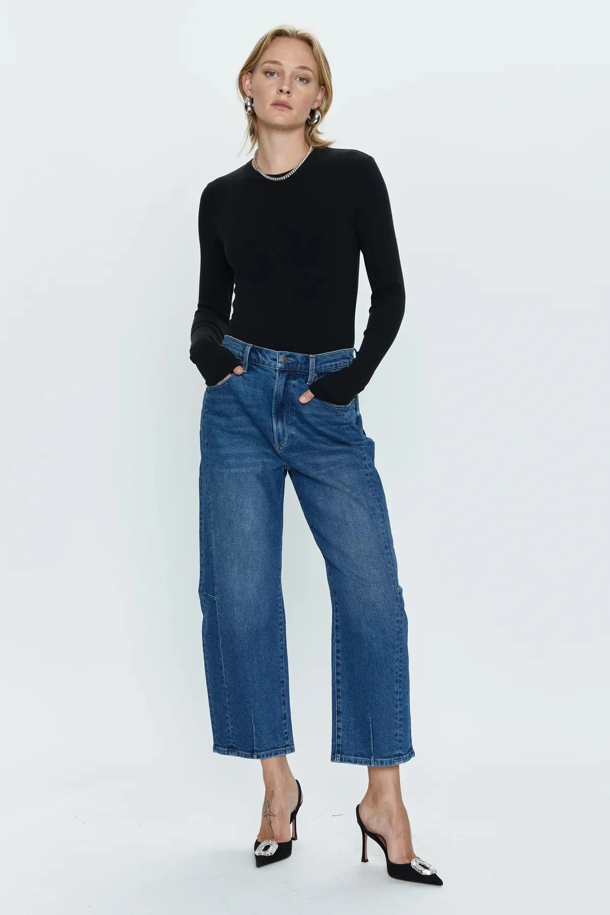 Eli High Rise Arched Leg Jean - Augustus