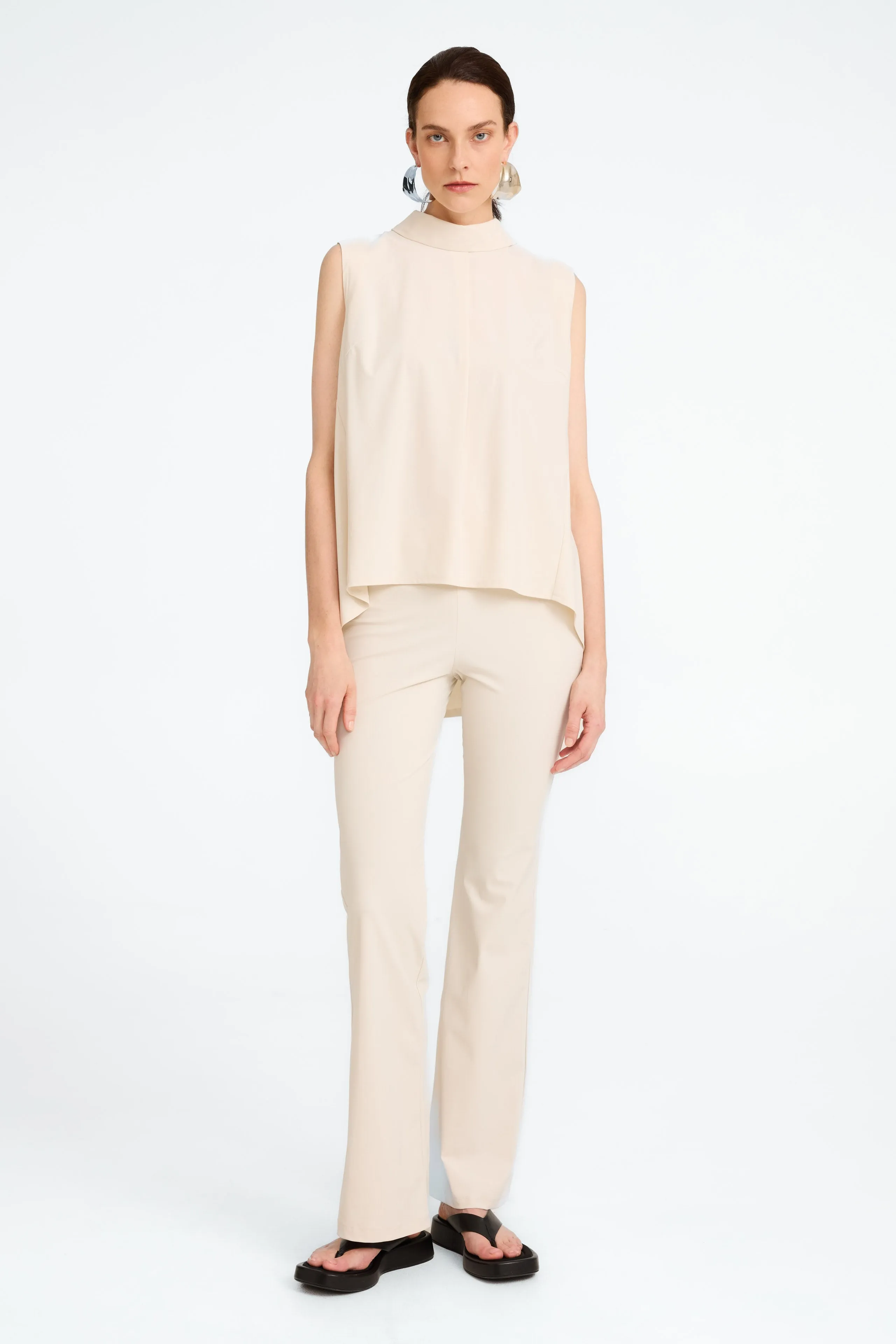 Eliya strech technical jersey pants | Light Sand