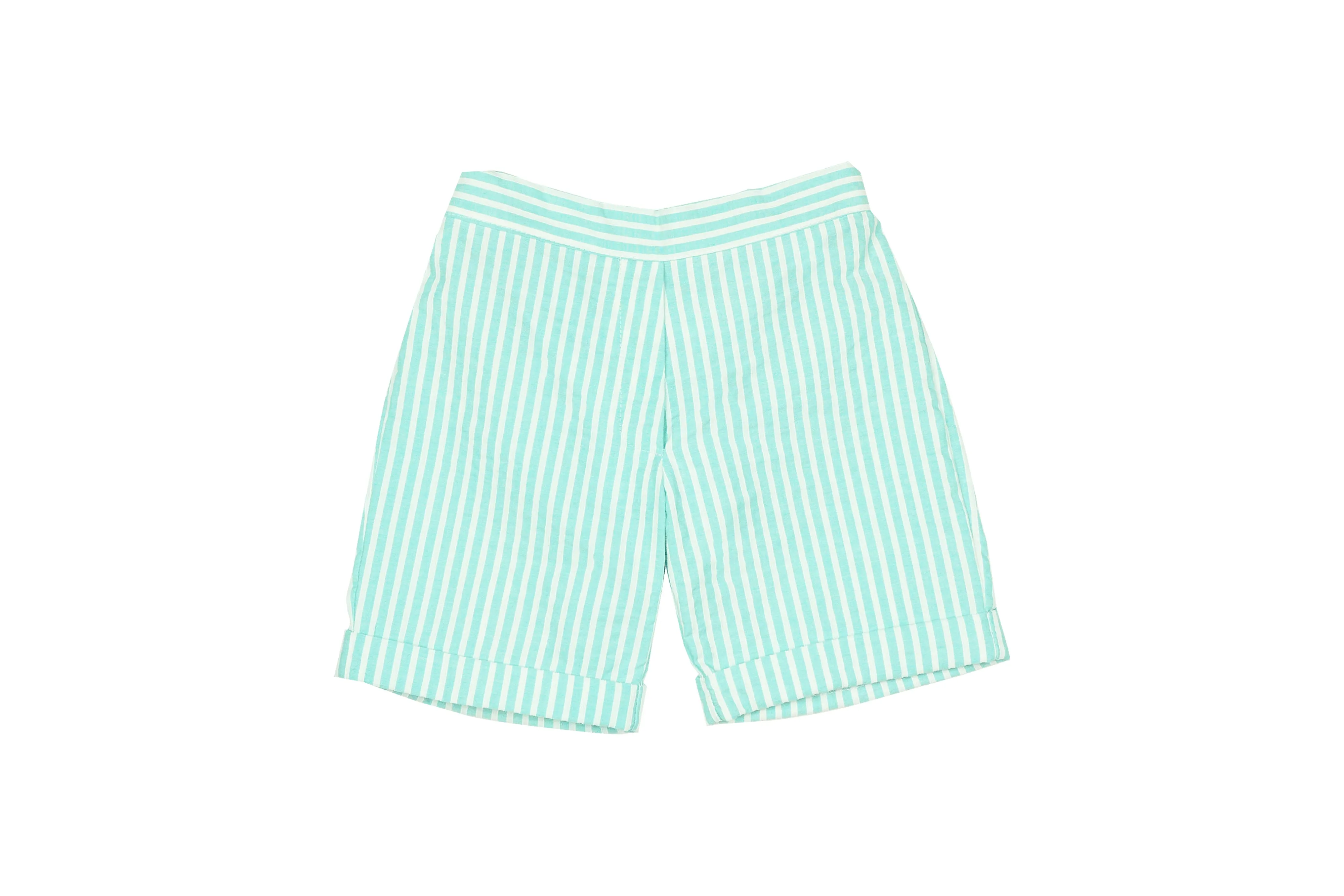 Emma Shorts - Water Green Stripes